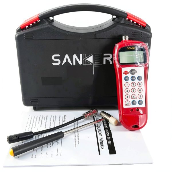 Sonic Belt Tension Meter Tester Sonic Tensioner Tensiometer Belt Tension Gauge with Frequency Range 10Hz to 5000Hz and Tension Range 0.01 to 99900N Adjustable Probe and Data Storage Function-6