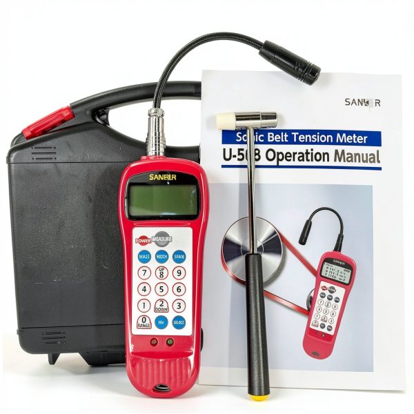 Sonic Belt Tension Meter Tester Sonic Tensioner Tensiometer Belt Tension Gauge with Frequency Range 10Hz to 5000Hz and Tension Range 0.01 to 99900N Adjustable Probe and Data Storage Function-1