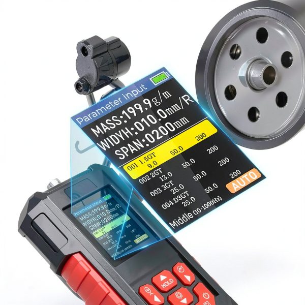 Sonic Belt Tension Tester,10 Hz~5000 Hz Belt Tension Measuring Gauge,Belt Tension Tester 999.9mm With TFT LCD Screen,Sonic Fast Measurement,Single/Continuous Measurement Mode,999 Of Sets Data Storage-2